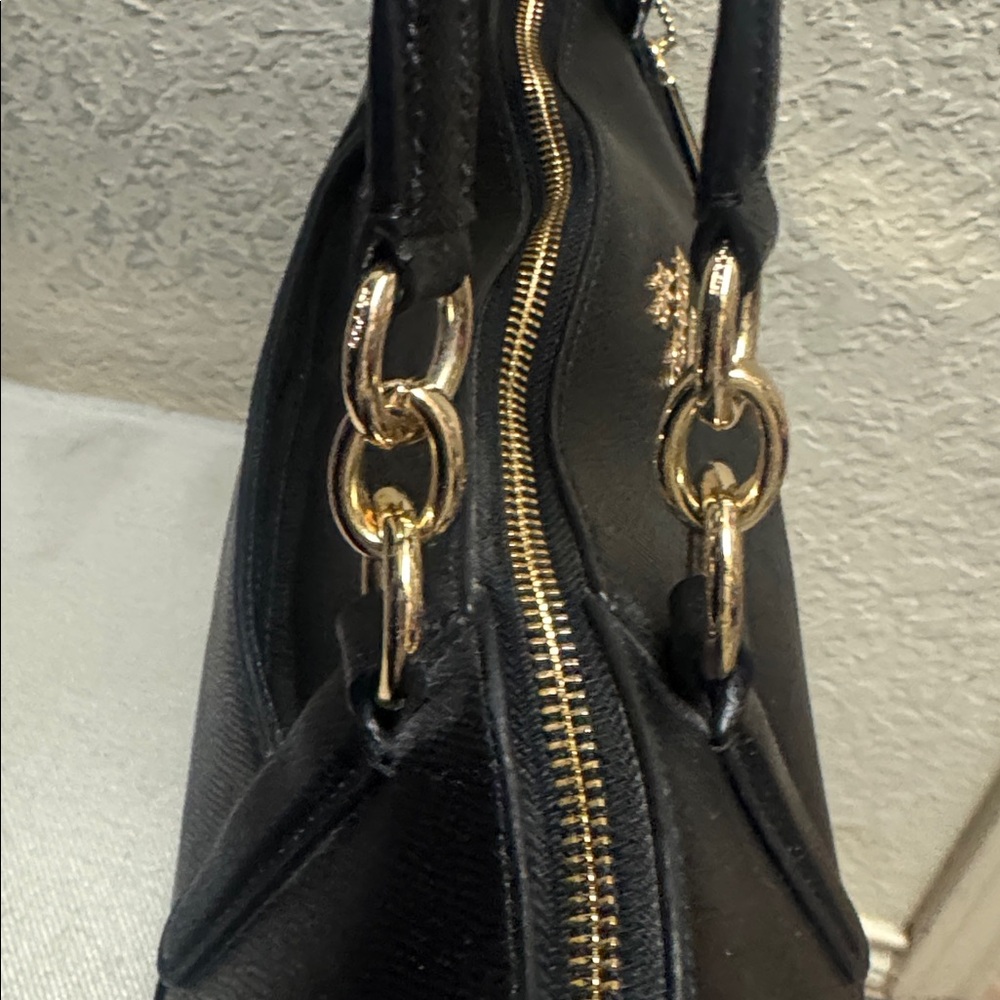 Like New, Coach vintage black coated canvas large zip tote. - Picture 6 of 13